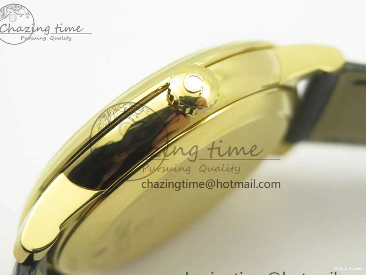 0111 De Ville YG MKF 1:1 Best Edition Silver Dial Diamonds Markers on Black Leather Strap MIYOTA 9015 V Flexible 8046